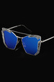 Blue Solid Color Metal and Plastic Trendy Cat Eye Sunglasses