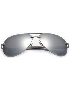 Black and Silver Gradient Mirror Metal and Plastic Polarized Aviator Sunglasses