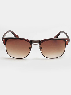 Brown Gradient Metal and Plastic Square Sunglasses