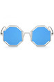 Blue Mirror Metal Trendy Irregular Sunglasses