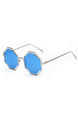 Blue Mirror Metal Trendy Irregular Sunglasses