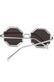 Blue Mirror Metal Trendy Irregular Sunglasses
