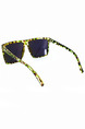 Blue Mirror Plastic Square Sunglasses