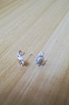 Silver Plated Flower Rhinestone Stud