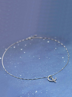 Silver Plated Crescent Necklace