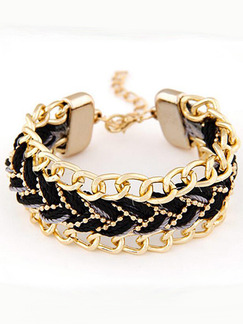Alloy and Braided Link Bracelet