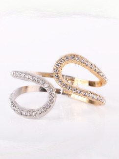 Alloy and Rhinestone Open Contrast Bangle