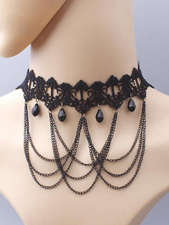 Lace and Plastic Collar Necklace