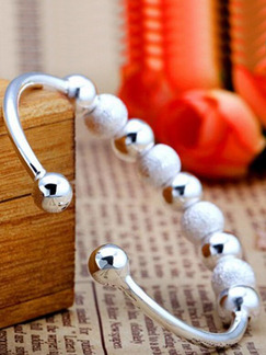 Silver Plated Open Bead Bangle