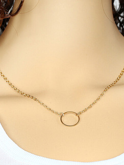 Alloy Chain Ring Necklace