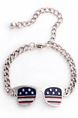Alloy Glasses Flag Bracelet