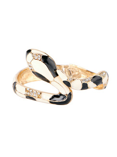 Alloy and Rhinestone Snake Bangle