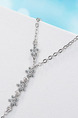 Silver Plated and Rhinestone Chain Necklace