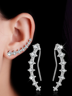 Silver Plated and Rhinestone Stud