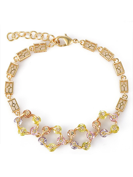 Alloy and Rhinestone Link Bracelet