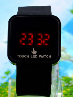 Black Silicone Band Pin Buckle Digital Touch Screen  Watch