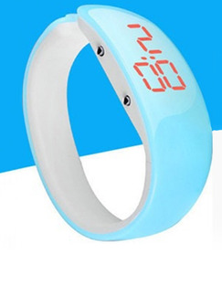 Blue Plastic Band Digital Life waterproof Watch