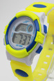 White Yellow and Blue Rubber Band Pin Buckle Digital Watch