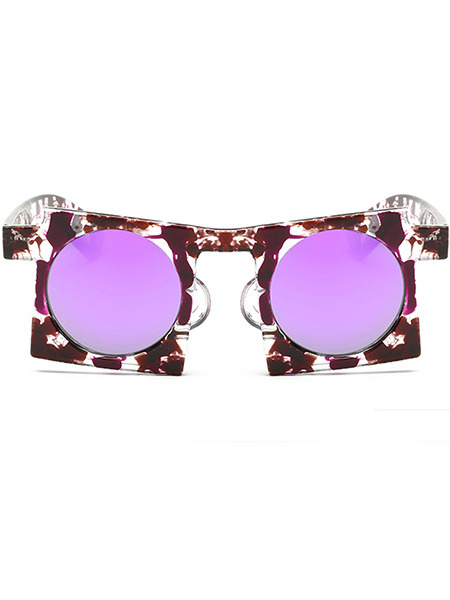 Violet Gradient Plastic Square Polarized  Sunglasses