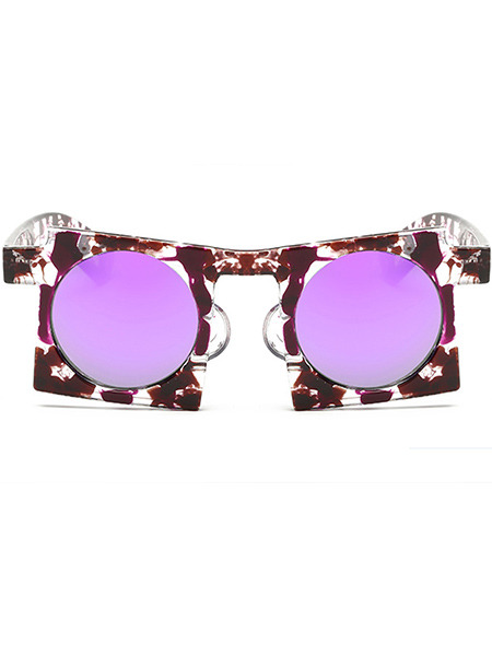 Violet Gradient Plastic Square Polarized  Sunglasses