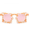 Pink Gradient Plastic Square Polarized  Sunglasses

