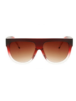 Brown Solid Color Plastic Round Solid Color Sunglasses