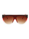 Brown Solid Color Plastic Round Solid Color Sunglasses
