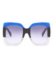 Black White Gradient Plastic Oversized Polarized Sunglasses