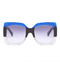 Black White Gradient Plastic Oversized Polarized Sunglasses
