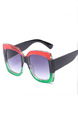Black White Gradient Plastic Oversized Sunglasses