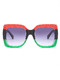 Black White Gradient Plastic Oversized Sunglasses
