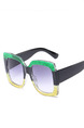 Black White Gradient Plastic Oversized  Sunglasses