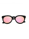 Pink Solid Color Plastic and Metal Round Polarized  Sunglasses
