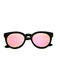 Pink Solid Color Plastic and Metal Round Polarized  Sunglasses
