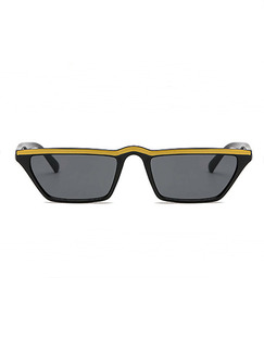 Black Solid Color Plastic Square  Sunglasses