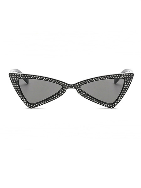 Black Solid Color Plastic Triangle  Sunglasses