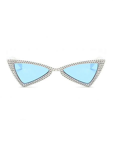Sky Blue Solid Color Plastic Triangle Polarized Sunglasses