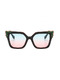 Blue Pink Gradient  Plastic Square  Sunglasses
