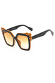 Orange Gradient Plastic Square  Sunglasses
