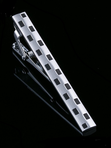 Alloy Black and Silver Plated  Tie Clip