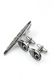 Alloy Bullet Back Cufflink and Tie Clip