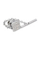 Alloy Silver Plated Rhinestone Tie Lock