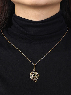 Copper Leaf Gold Plated Pendant