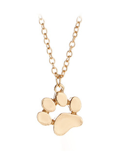 Alloy Cat Claw Paw Footprint Necklace