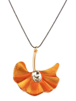 Alloy Ginkgo Leaf Fan  Necklace