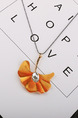 Alloy Ginkgo Leaf Fan  Necklace