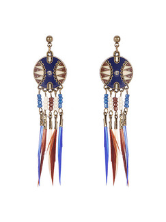 Alloy and Feather Dangle  Earring