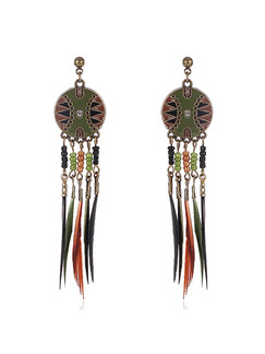 Alloy and Feather Dangle  Earring
