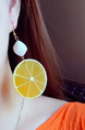 Alloy Stud Sweet Lemon Orange  Earring