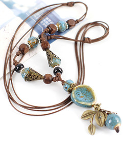 Ceramics and Alloy Ethnic  Necklace